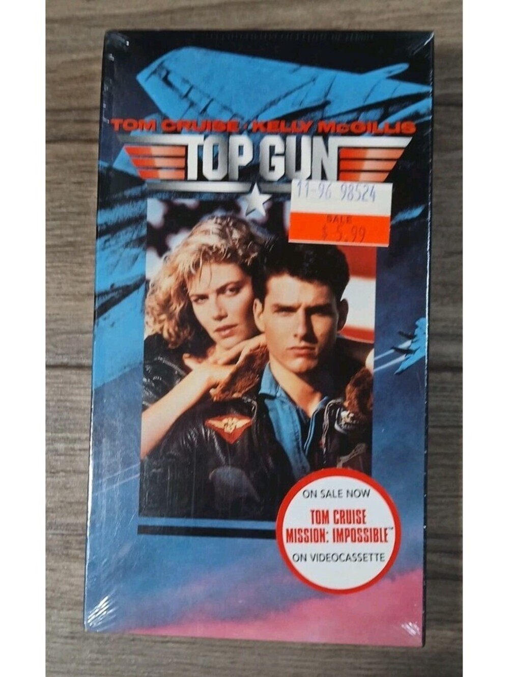 Top Gun 1986 w/ Tom Cruise Epic Action Drama Movie VHS Sealed Watermarked
